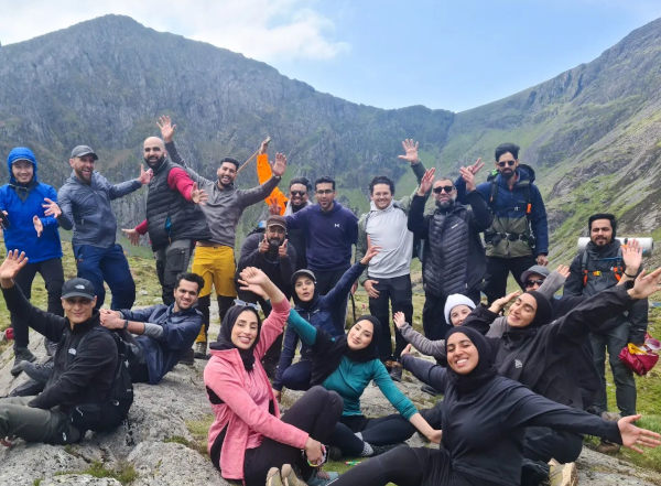 The walkers at the summit of Cadair Idris