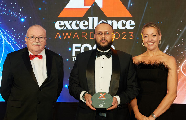 Shiraz Master collecting the Export Award - Food Manufacture Excellence Awards 2023