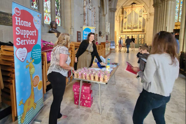 Our doughnuts on sale at the charity fundraising event.