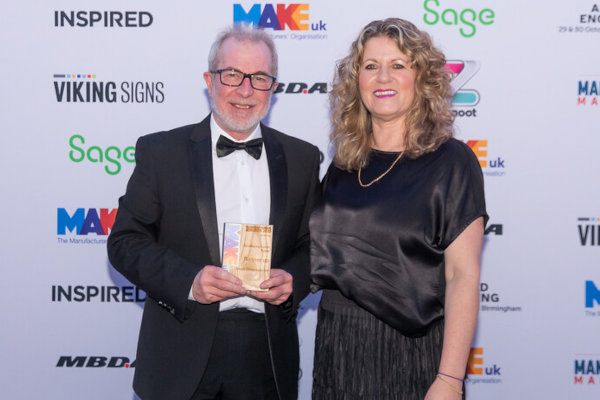 Mike Wilson, collecting one of our 2 runners-up awards at the Make UK Awards 2025