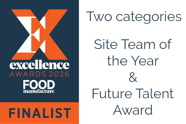Food Manufacture Excellence 2026 finalists logo - 2 categories